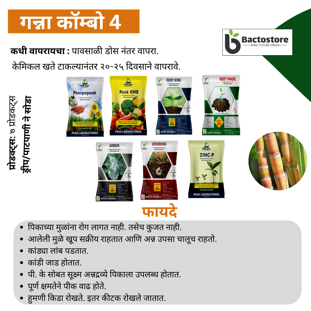 ऊस पिकासाठी जीवाणू खते कीट Sugarcane Biofertilizer Kit  Free Shipping