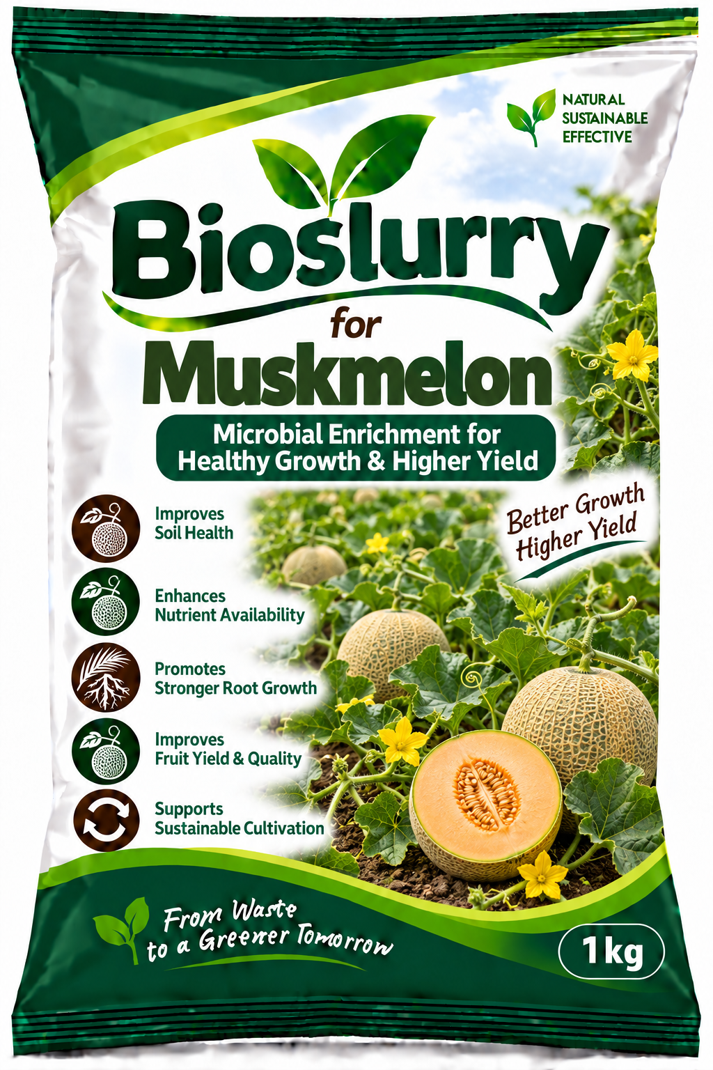 Bioslurry for Muskmelon