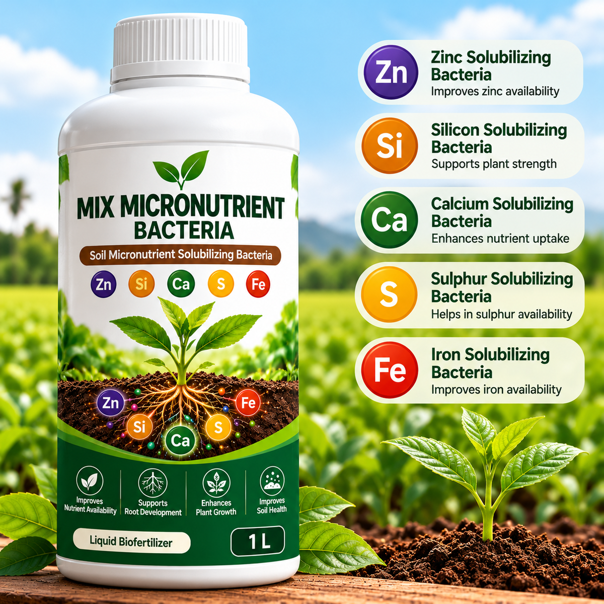 Mix Micronutrient biofertilizer liquid 1 ltr Bottle