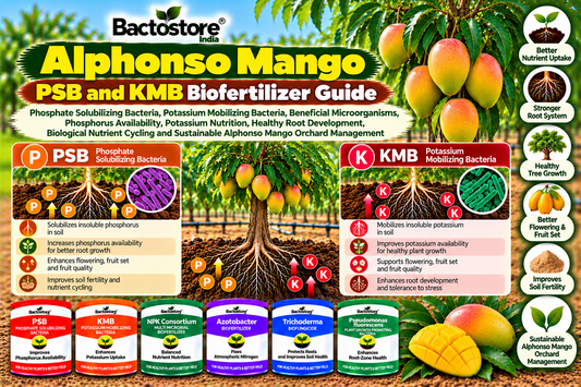 Alphonso Mango PSB and KMB Biofertilizer Guide | Phosphate Solubilizing Bacteria, Potassium Mobilizing Bacteria, Beneficial Microorganisms, Phosphorus Availability, Potassium Nutrition, Healthy Root Development