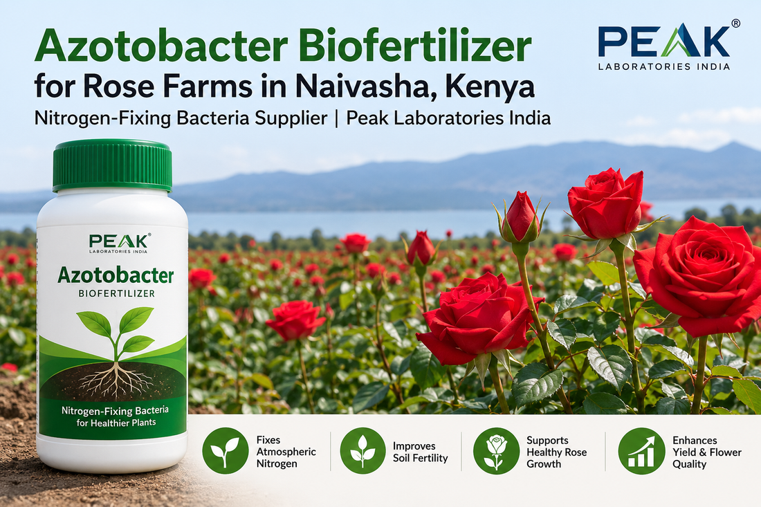 Azotobacter Biofertilizer for Rose Farms in Naivasha, Kenya | Nitrogen-Fixing Bacteria Supplier | Peak Laboratories India