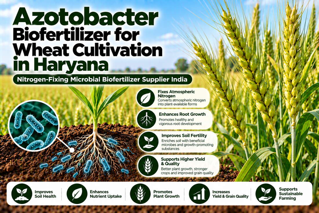 Azotobacter Biofertilizer for Wheat Cultivation in Haryana | Nitrogen-Fixing Microbial Biofertilizer Supplier India