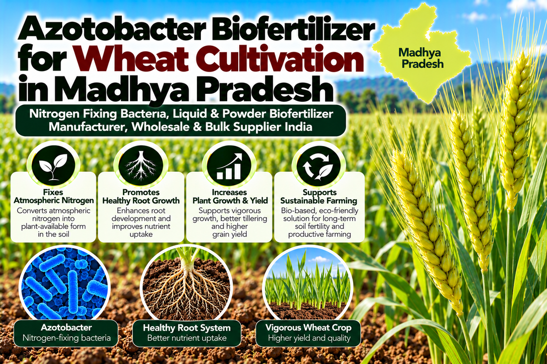 Azotobacter Biofertilizer for Wheat Cultivation in Madhya Pradesh | Nitrogen Fixing Bacteria, Liquid & Powder Biofertilizer Manufacturer, Wholesale & Bulk Supplier India