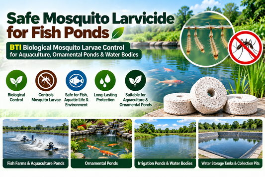 Safe Mosquito Larvicide for Fish Ponds | BTI Biological Mosquito Larvae Control for Aquaculture, Ornamental Ponds & Water Bodies