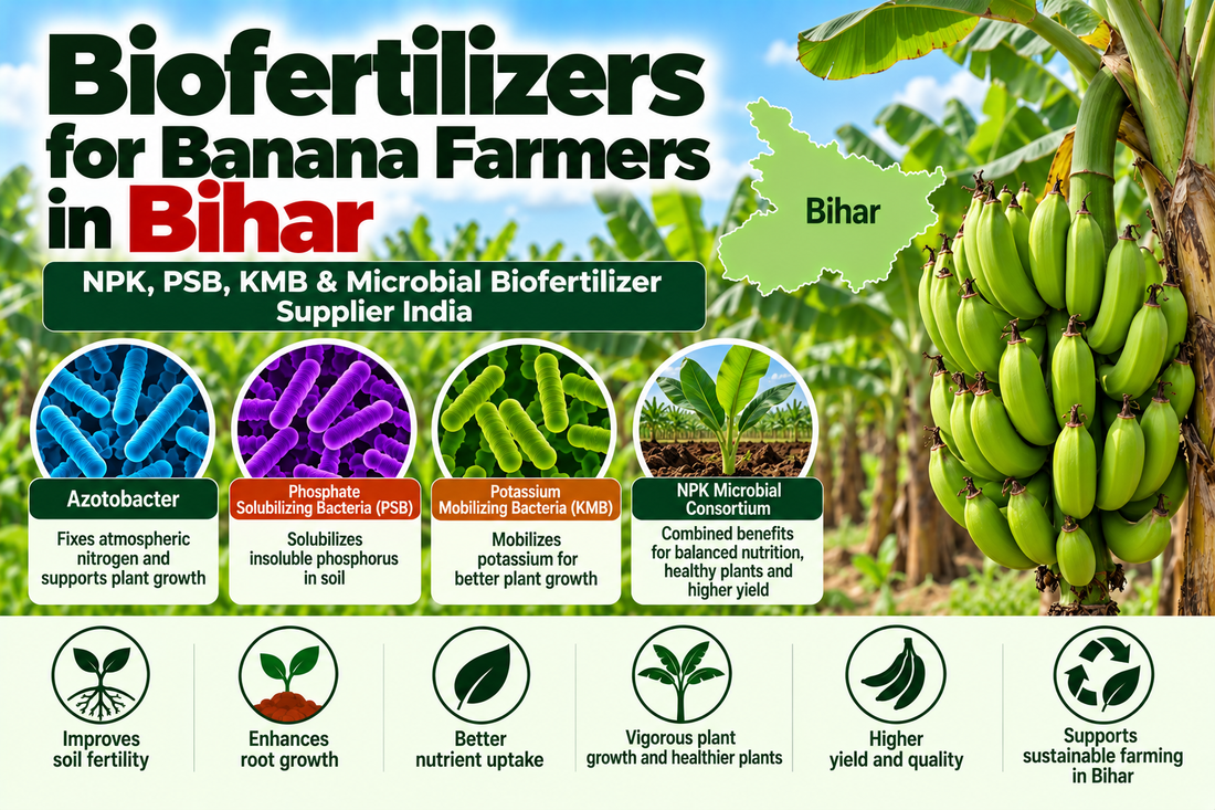 Biofertilizers for Banana Farmers in Bihar | NPK, PSB, KMB & Microbial Biofertilizer Supplier India