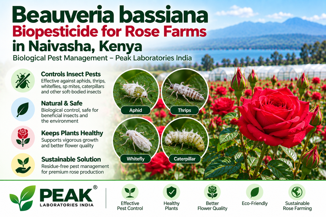 Beauveria bassiana Biopesticide for Rose Farms in Naivasha, Kenya | Biological Pest Management – Peak Laboratories India