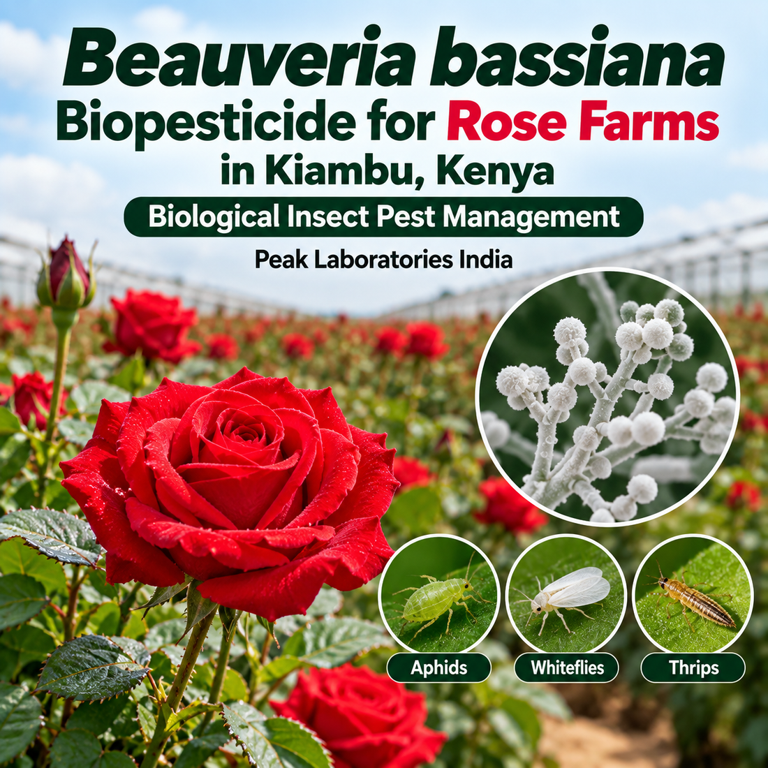 Beauveria bassiana Biopesticide for Rose Farms in Kiambu, Kenya | Biological Insect Pest Management | Peak Laboratories India