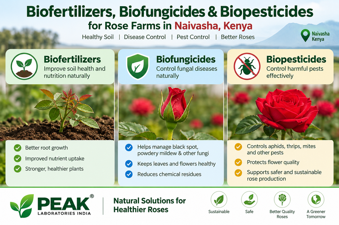 Biofertilizers, Biofungicides & Biopesticides for Rose Farms in Naivasha, Kenya | Peak Laboratories India