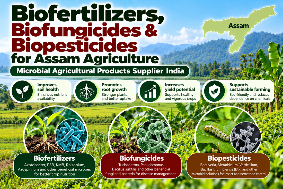 Biofertilizers, Biofungicides & Biopesticides for Assam Agriculture | Microbial Agricultural Products Supplier India