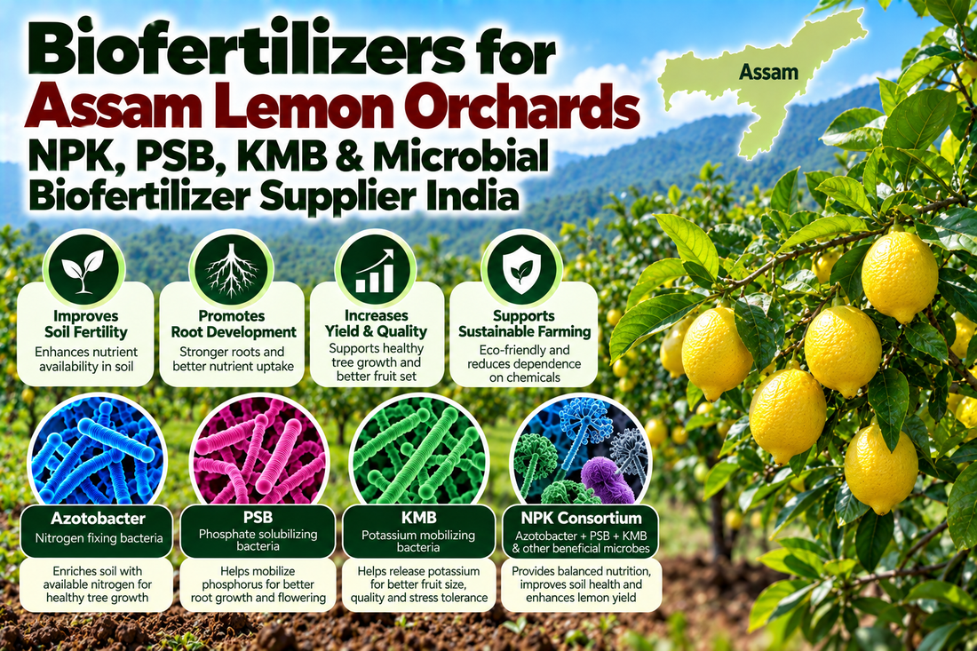 Biofertilizers for Assam Lemon Orchards | NPK, PSB, KMB & Microbial Biofertilizer Supplier India