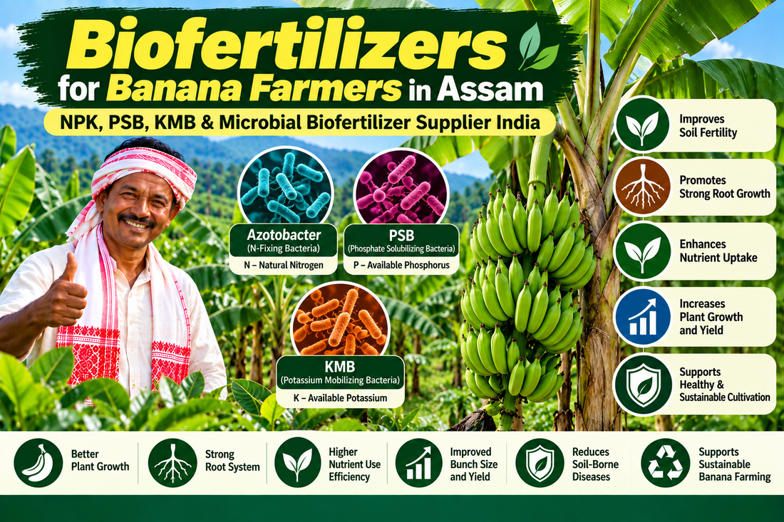 Biofertilizers for Banana Farmers in Assam | NPK, PSB, KMB & Microbial Biofertilizer Supplier India