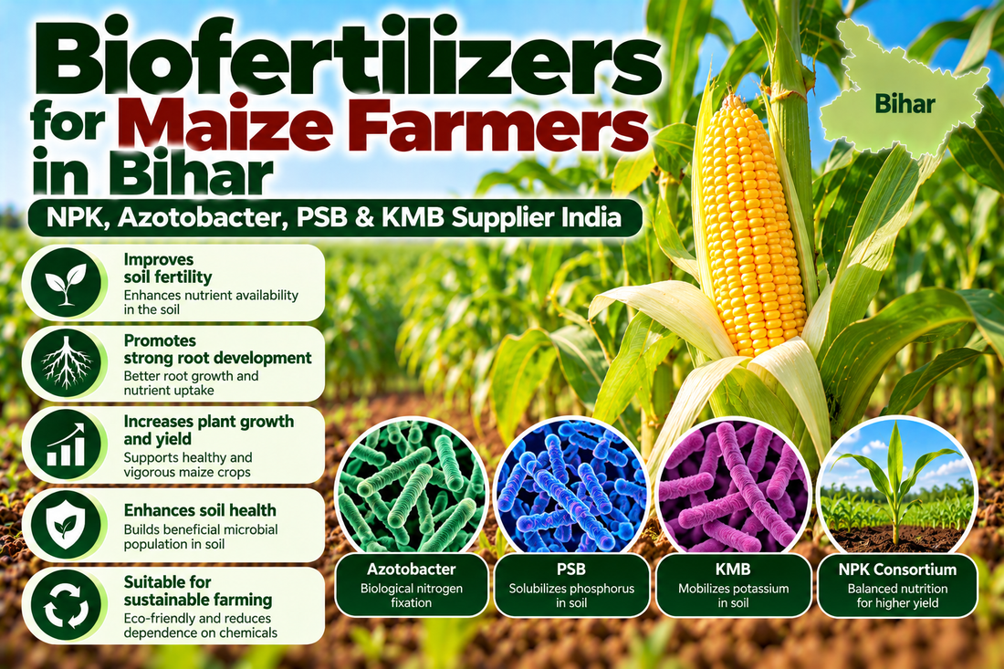 Biofertilizers for Maize Farmers in Bihar | NPK, Azotobacter, PSB & KMB Supplier India