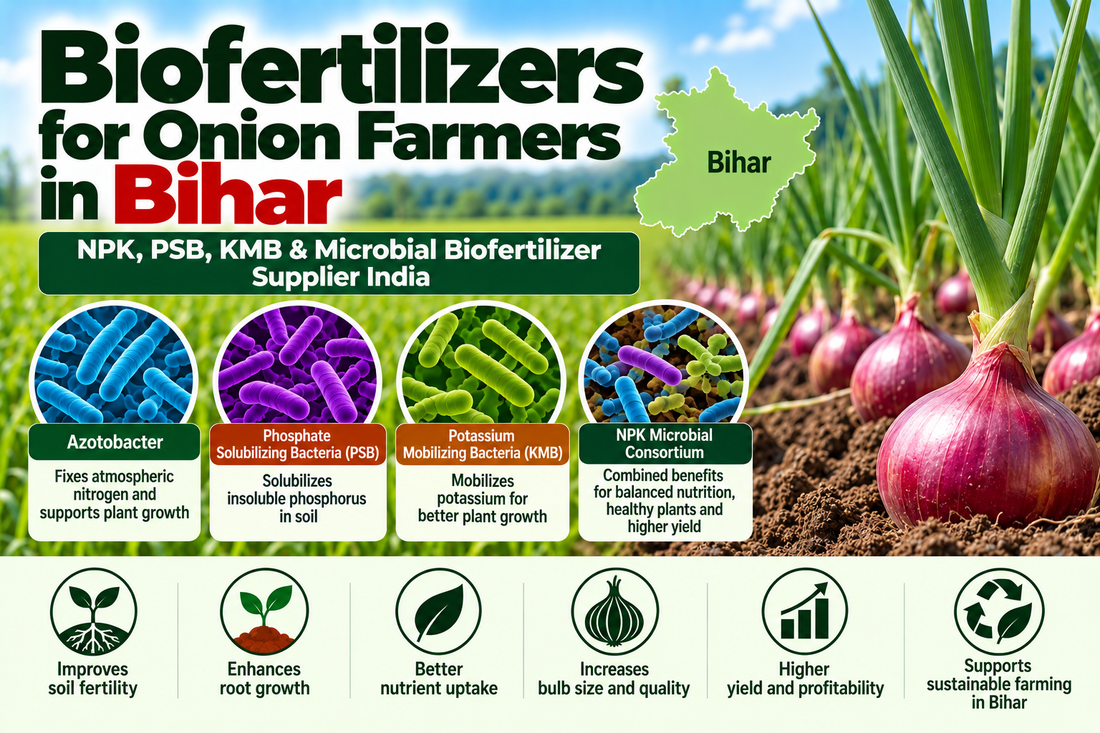 Biofertilizers for Onion Farmers in Bihar | NPK, PSB, KMB & Microbial Biofertilizer Supplier India