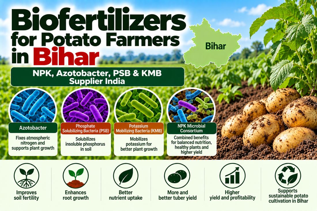 Biofertilizers for Potato Farmers in Bihar | NPK, Azotobacter, PSB & KMB Supplier India