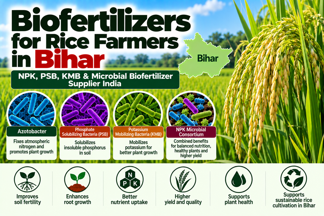 Biofertilizers for Rice Farmers in Bihar | NPK, PSB, KMB & Microbial Biofertilizer Supplier India