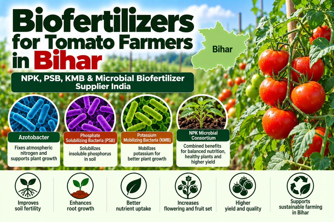 Biofertilizers for Tomato Farmers in Bihar | NPK, PSB, KMB & Microbial Biofertilizer Supplier India