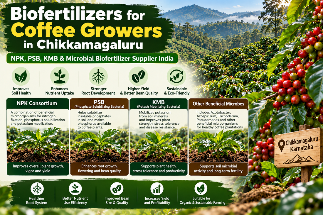 Biofertilizers for Coffee Growers in Chikkamagaluru | NPK, PSB, KMB & Microbial Biofertilizer Supplier India