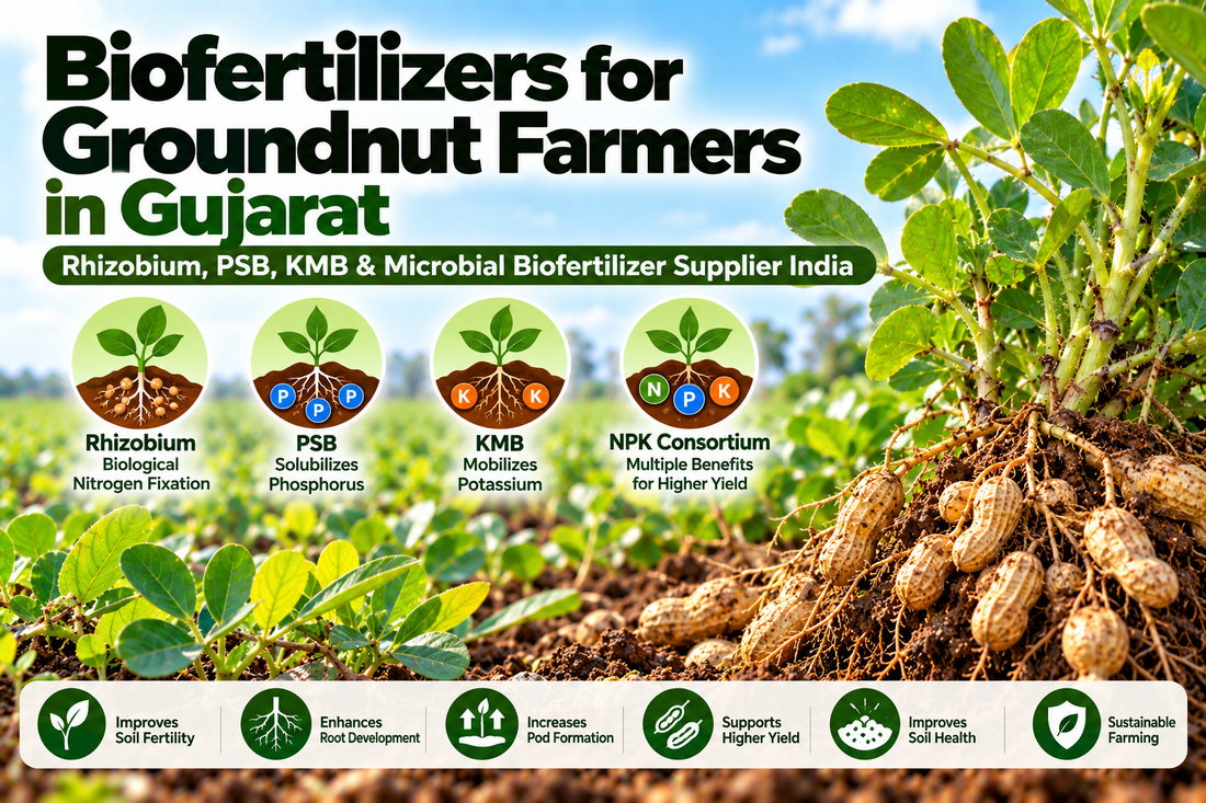 Biofertilizers for Groundnut Farmers in Gujarat | Rhizobium, PSB, KMB & Microbial Biofertilizer Supplier India