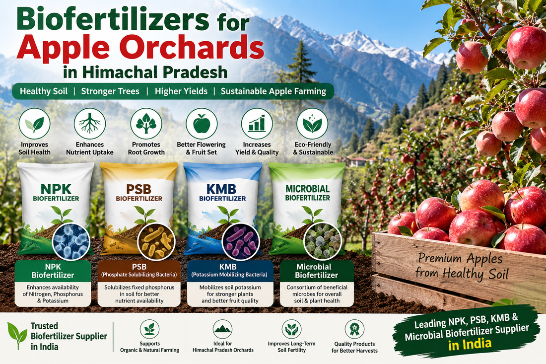 Biofertilizers for Apple Orchards in Himachal Pradesh | NPK, PSB, KMB & Microbial Biofertilizer Supplier India
