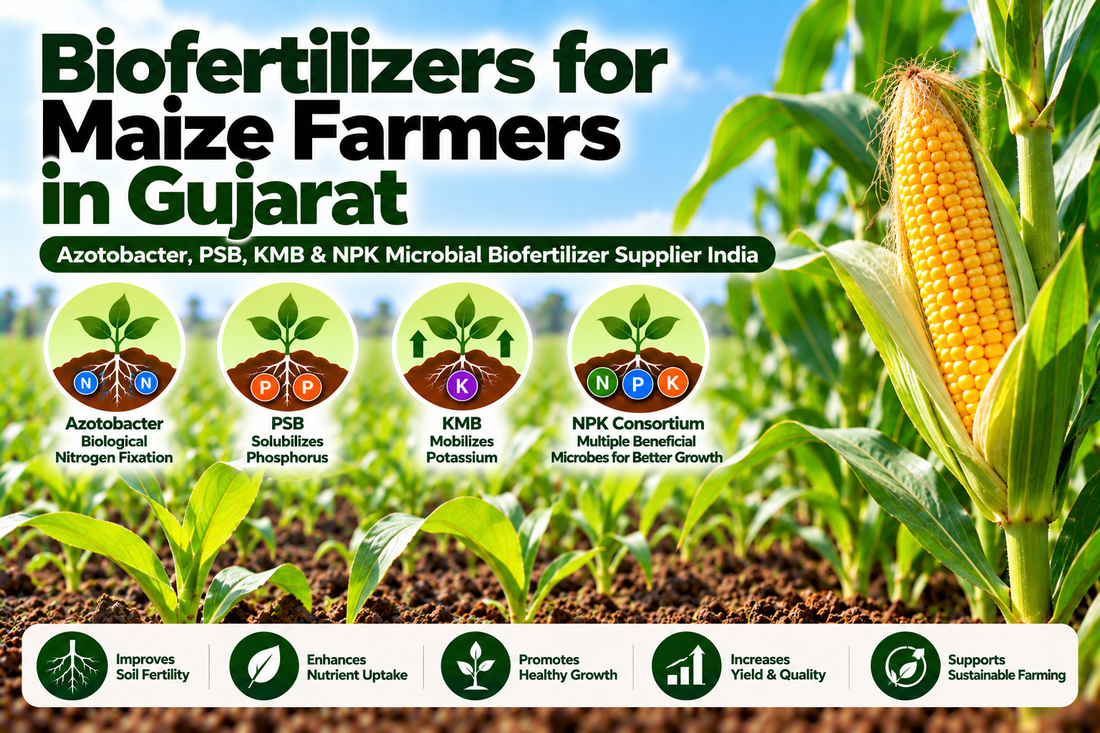 Biofertilizers for Maize Farmers in Gujarat | Azotobacter, PSB, KMB & NPK Microbial Biofertilizer Supplier India