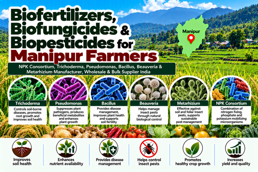 Biofertilizers, Biofungicides & Biopesticides for Manipur Farmers | NPK Consortium, Trichoderma, Pseudomonas, Bacillus, Beauveria & Metarhizium Manufacturer, Wholesale & Bulk Supplier India