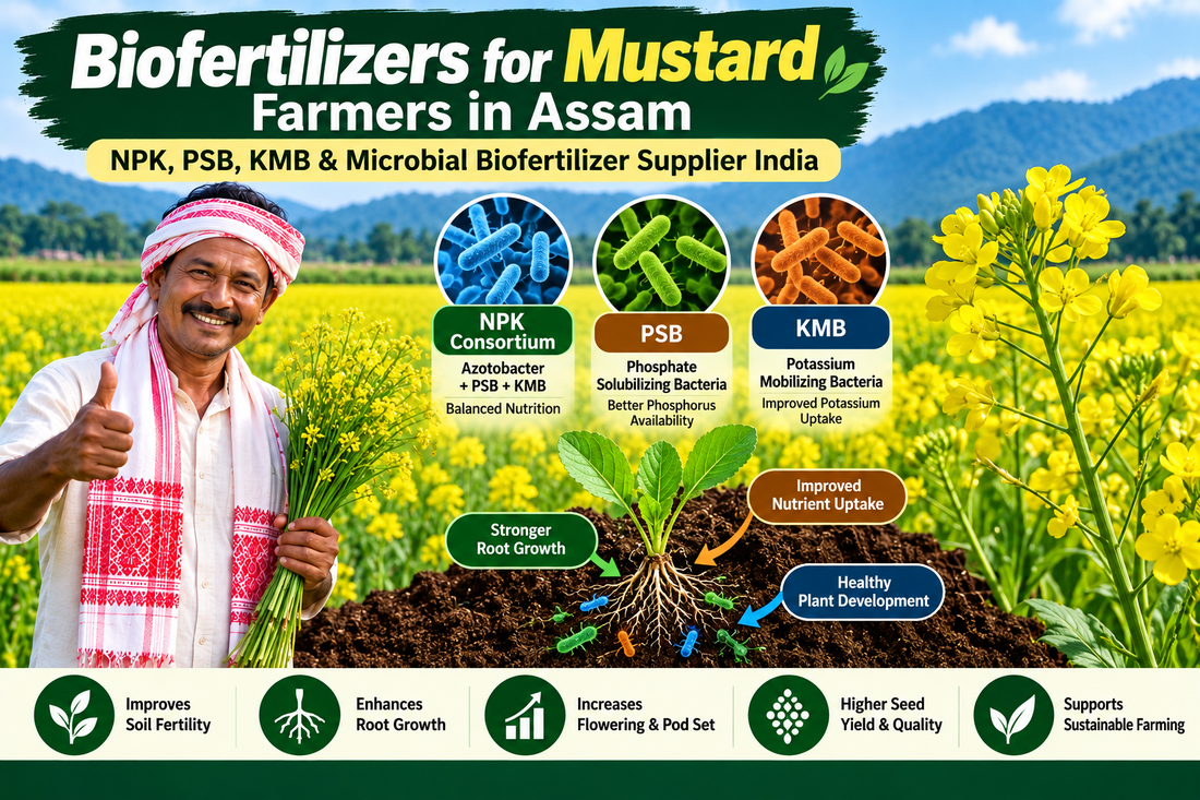 Biofertilizers for Mustard Farmers in Assam | NPK, PSB, KMB & Microbial Biofertilizer Supplier India