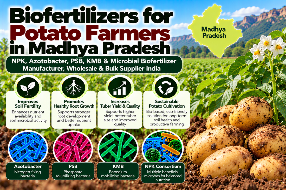 Biofertilizers for Potato Farmers in Madhya Pradesh | NPK, Azotobacter, PSB, KMB & Microbial Biofertilizer Manufacturer, Wholesale & Bulk Supplier India