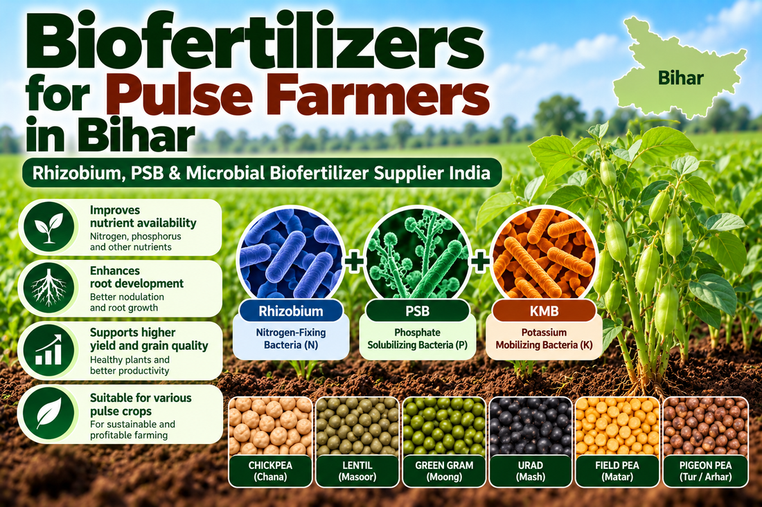 Biofertilizers for Pulse Farmers in Bihar | Rhizobium, PSB & Microbial Biofertilizer Supplier India