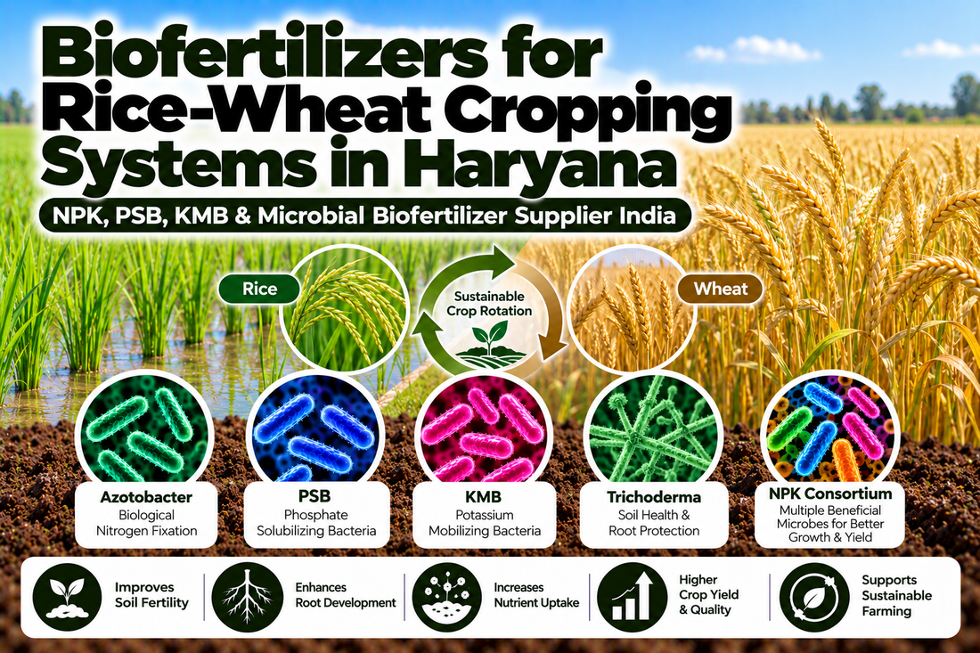 Biofertilizers for Rice-Wheat Cropping Systems in Haryana | NPK, PSB, KMB & Microbial Biofertilizer Supplier India