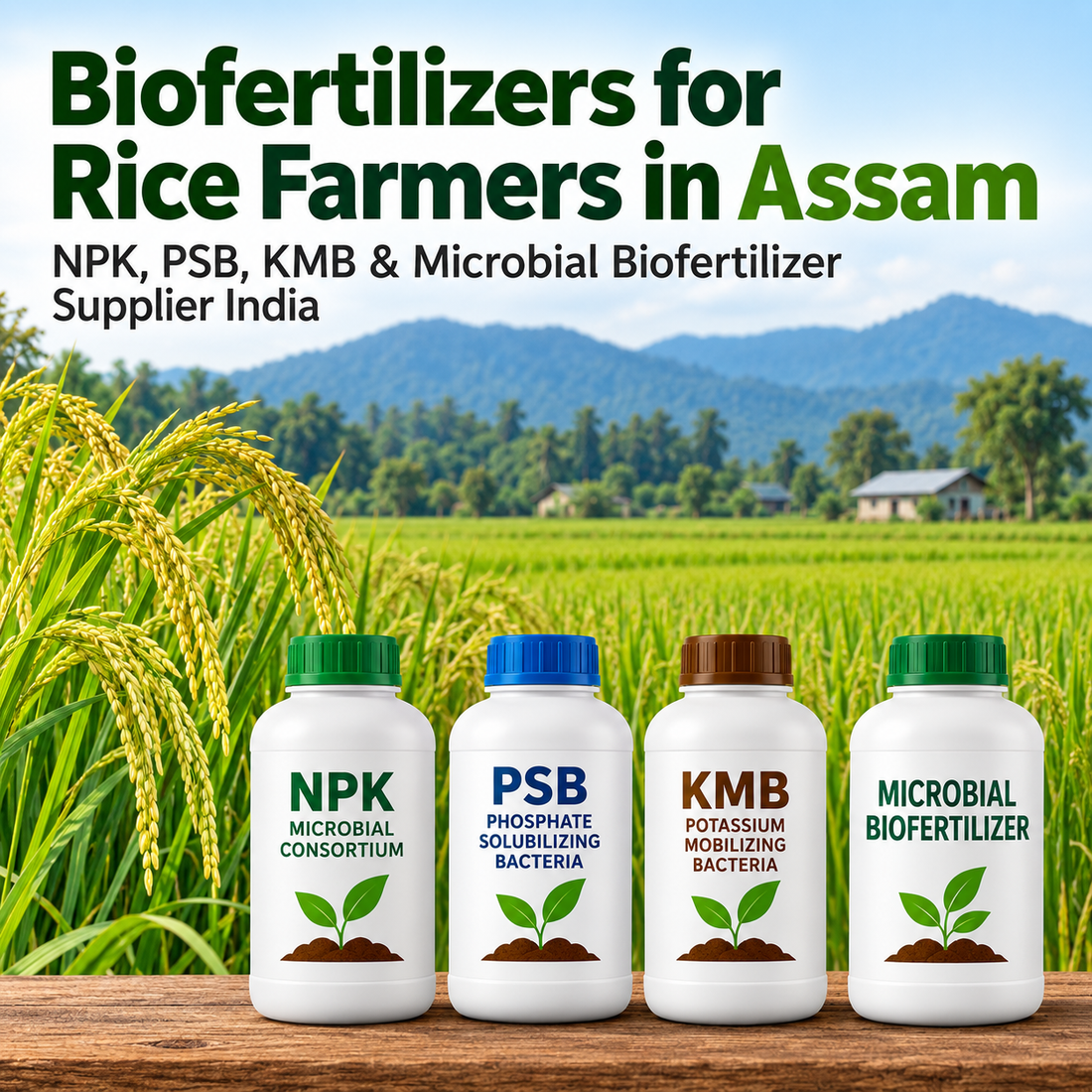 Biofertilizers for Rice Farmers in Assam | NPK, PSB, KMB & Microbial Biofertilizer Supplier India