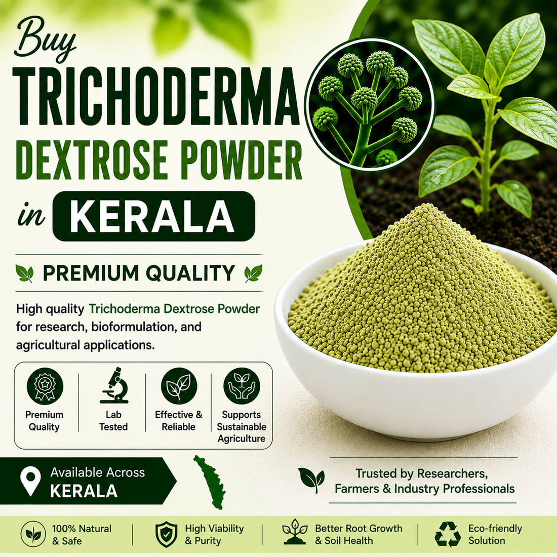 Buy Trichoderma Dextrose Powder Online in Kerala | Agricultural Biofungicide