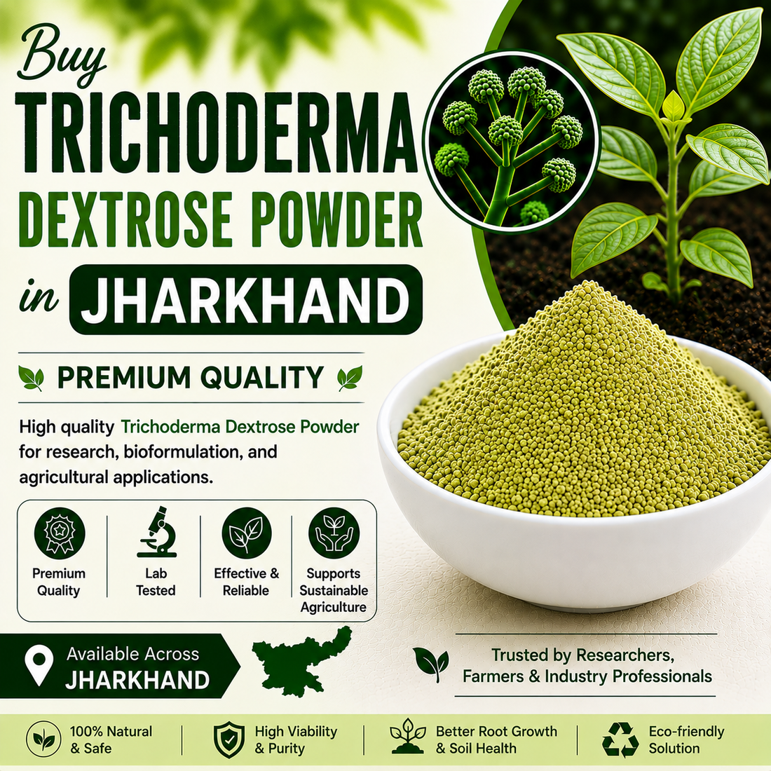 Buy Trichoderma Dextrose Powder Online in Jharkhand | Agricultural Biofungicide