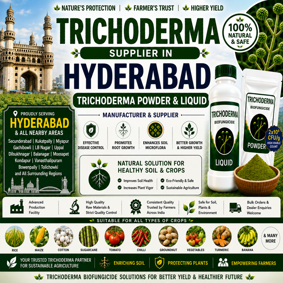 Trichoderma Supplier in Hyderabad | Premium Biofungicide Manufacturer & Bulk Supplier