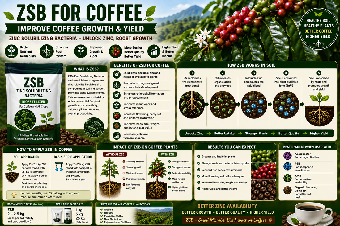 ZSB for Coffee Plantation: Improve Zinc Availability, Plant Growth & Higher Coffee Yield Naturally