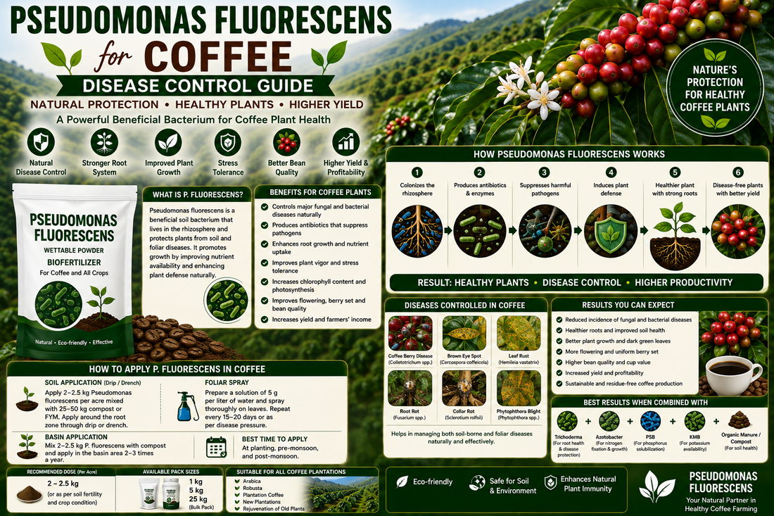 Pseudomonas fluorescens for Coffee Disease Control: Natural Protection Against Root Rot, Wilt & Soil-Borne Diseases