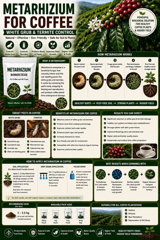 Metarhizium anisopliae for Coffee White Grub & Termite Control Naturally