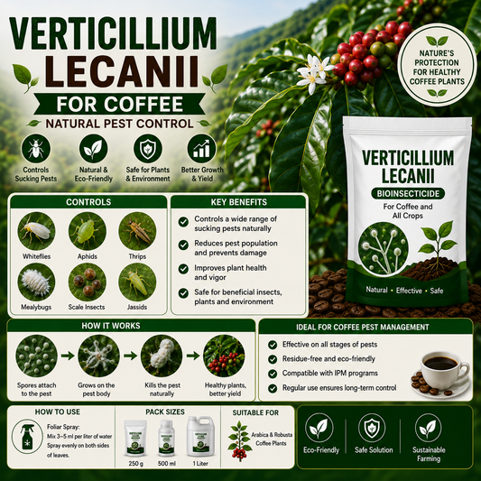 Verticillium lecanii for Coffee Sucking Pest Control: Natural Control of Aphids, Whiteflies, Thrips & Mealybugs