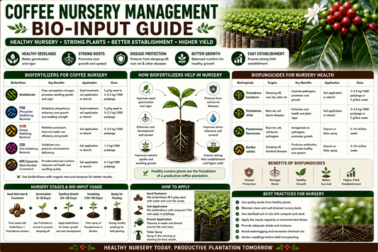 Coffee Nursery Management with Biofertilizers, Biofungicides & Biopesticides for Healthy Seedlings