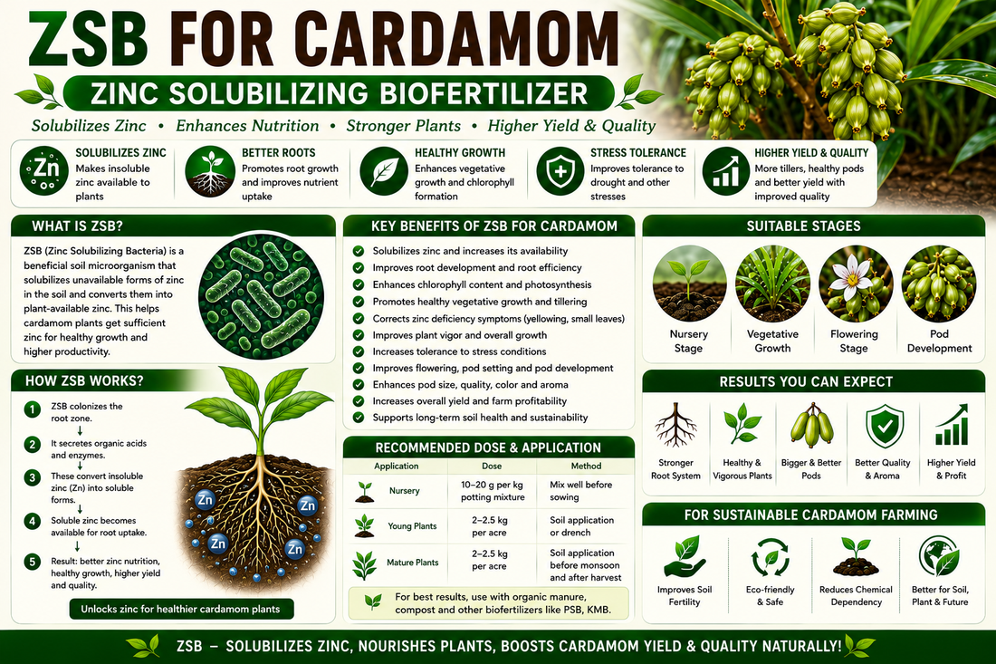 ZSB for Cardamom: Improve Plant Growth, Chlorophyll & Higher Capsule Yield Naturally