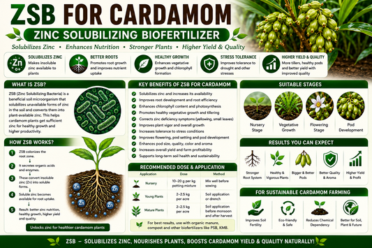 ZSB for Cardamom: Improve Plant Growth, Chlorophyll & Higher Capsule Yield Naturally