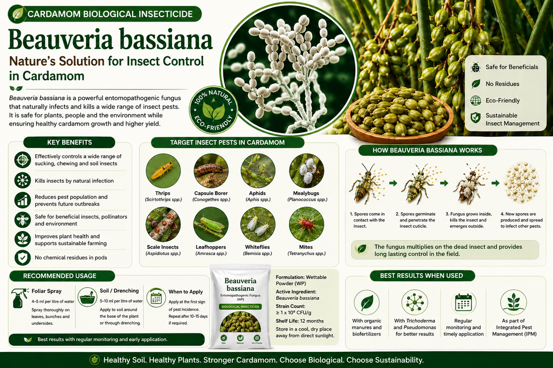 Beauveria bassiana for Cardamom: Natural Control of Shoot & Capsule Pests