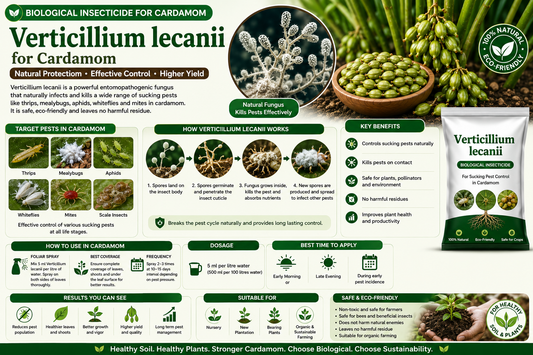 Verticillium lecanii for Cardamom: Natural Control of Thrips, Aphids & Mealybugs