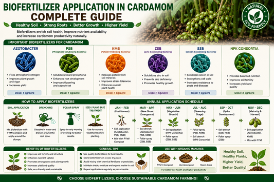 Biofertilizer Application Methods for Cardamom Plantation for Higher Yield