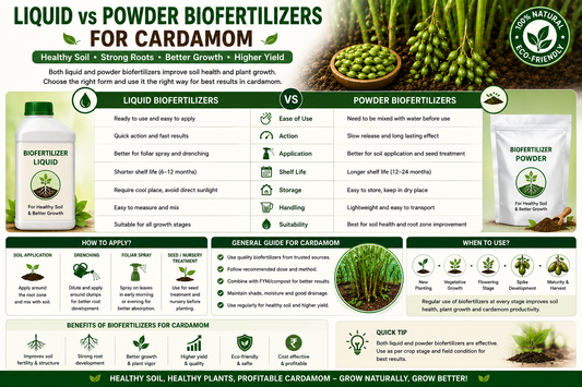 Liquid vs Powder Biofertilizers for Cardamom: Which is Better?
