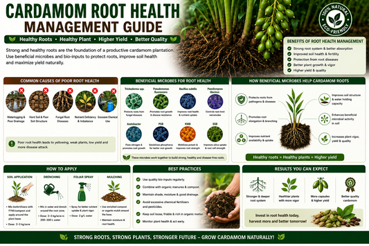 Cardamom Root Health Management with Biofertilizers & Biofungicides