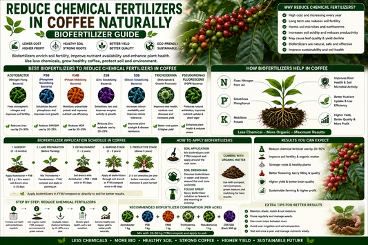 Reduce Chemical Fertilizers in Coffee Naturally with Biofertilizers | Complete Farmer Guide