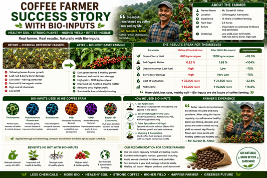 Farmer Success Story: Higher Coffee Yield with Bio-inputs | Coffee Farming Case Study