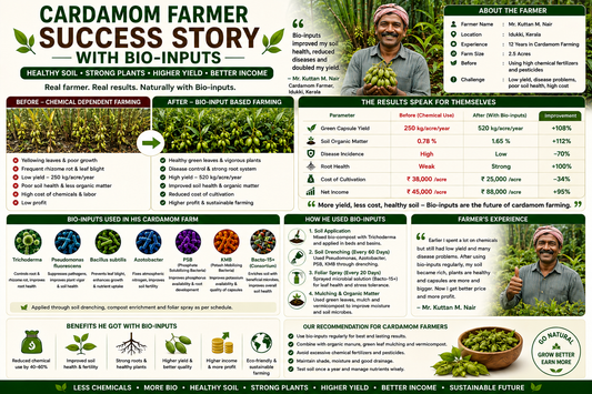 Farmer Success Story: Higher Cardamom Yield with Bio-inputs | Cardamom Farming Case Study