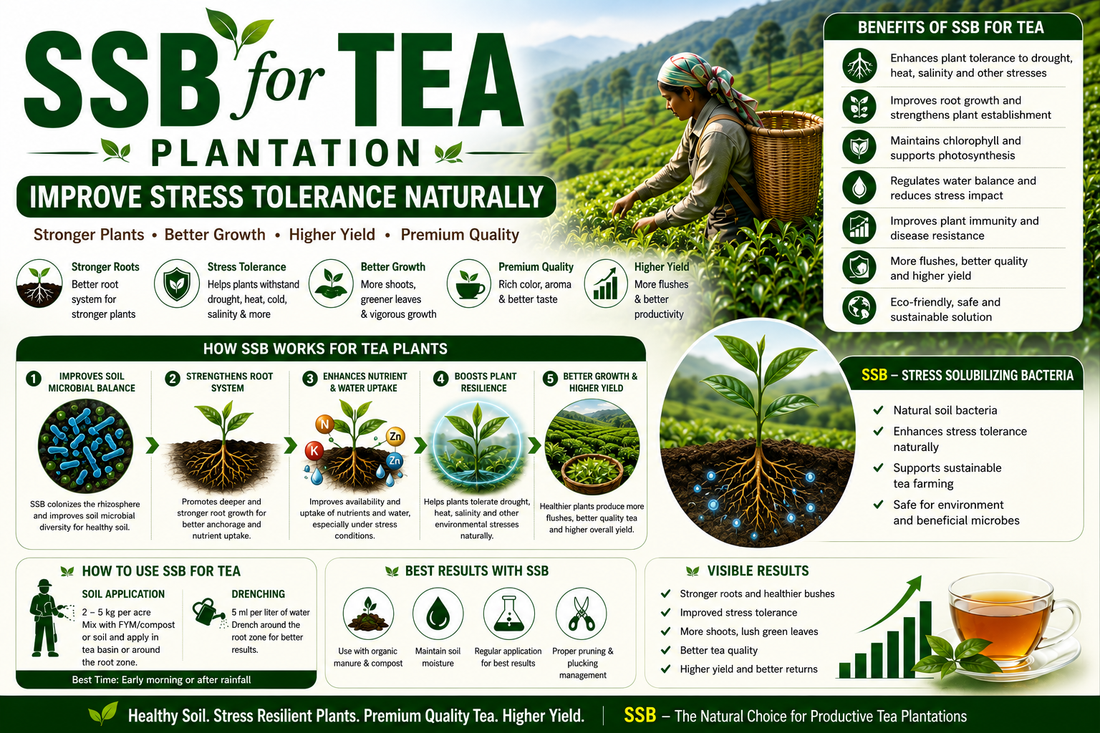 Silicon Solubilizing Bacteria (SSB) for Tea: Improve Stress Tolerance, Plant Strength and Tea Yield Naturally