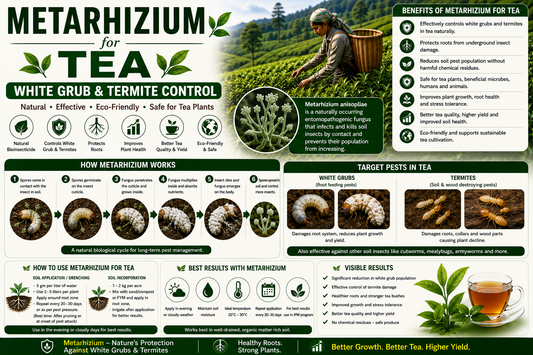 Metarhizium anisopliae for Tea Soil Pest Control: Natural Solution for White Grubs, Termites and Root Protection